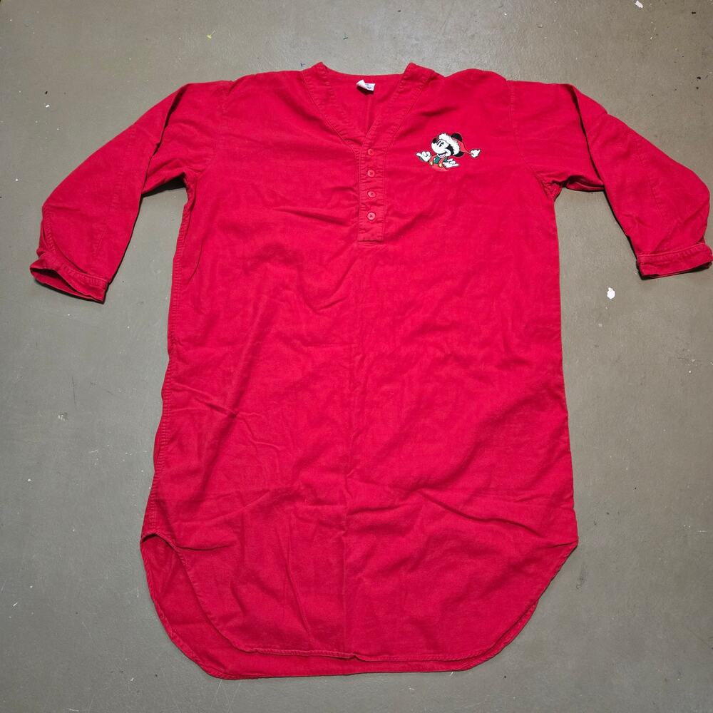 Vintage Disney Store Mickey Mouse Christmas 1/4 Button Sleep Shirt Size 2XL